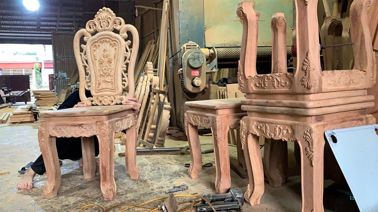 Ingenious Woodworking Skills Of Worker // Modern Woodworking Machines & Mr Van Making Dining Chair