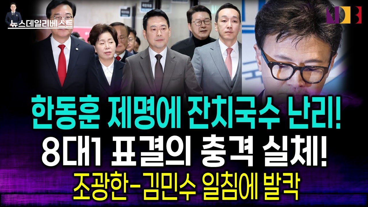 [속보] 한동훈 전격 제명!.... 8대 1 표결의 충격 전말!