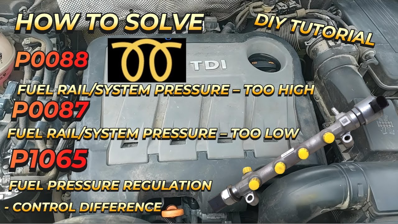 DTC P0088 P0087 P1065 Solved Volkswagen Audi Skoda Seat TDI Rail System Fuel Pressure Too Low High