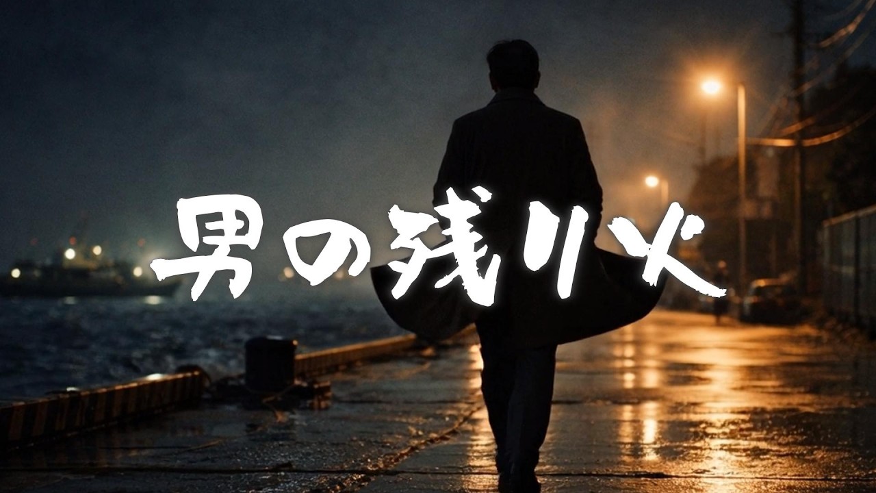 【AI演歌MV】男の残り火（おとこののこりび）｜夜風に吹かれても、消えない火がある