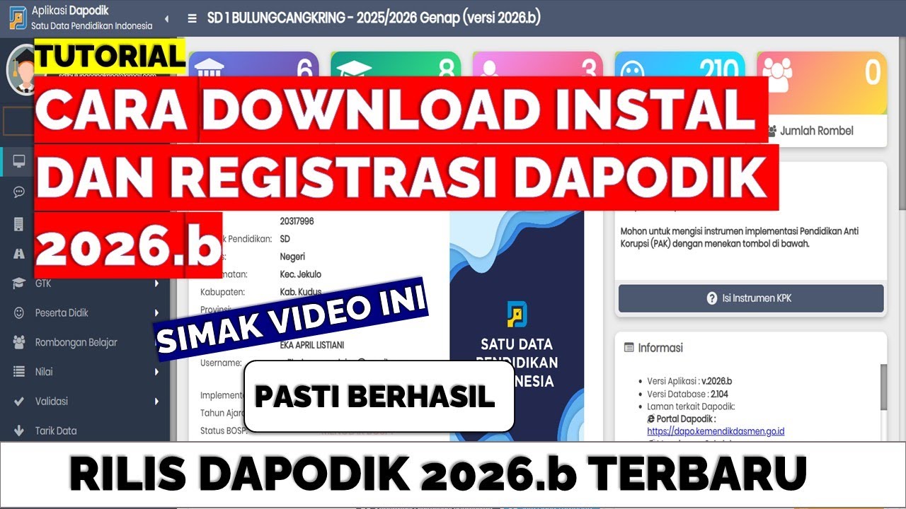 CARA DOWNLOAD INSTAL DAN REGISTRASI DAPODIK 2026.b