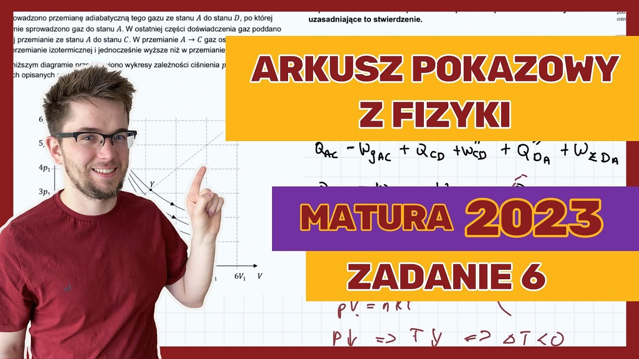 Pokazowy Arkusz maturalny z fizyki marzec 2022 - zad.6 Termodynamika - przemiana izotermiczna