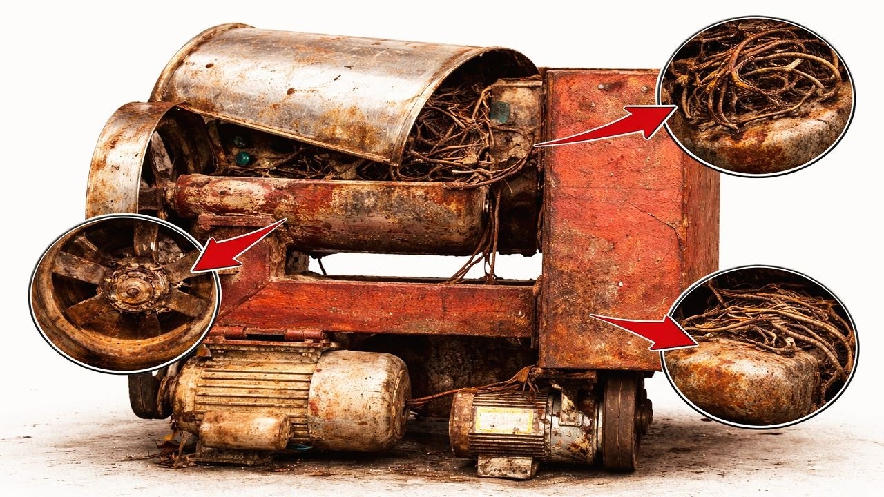 Genius Mechanic Man Restore Old Damaged Industrial Flour Kneading Machine to 100% New