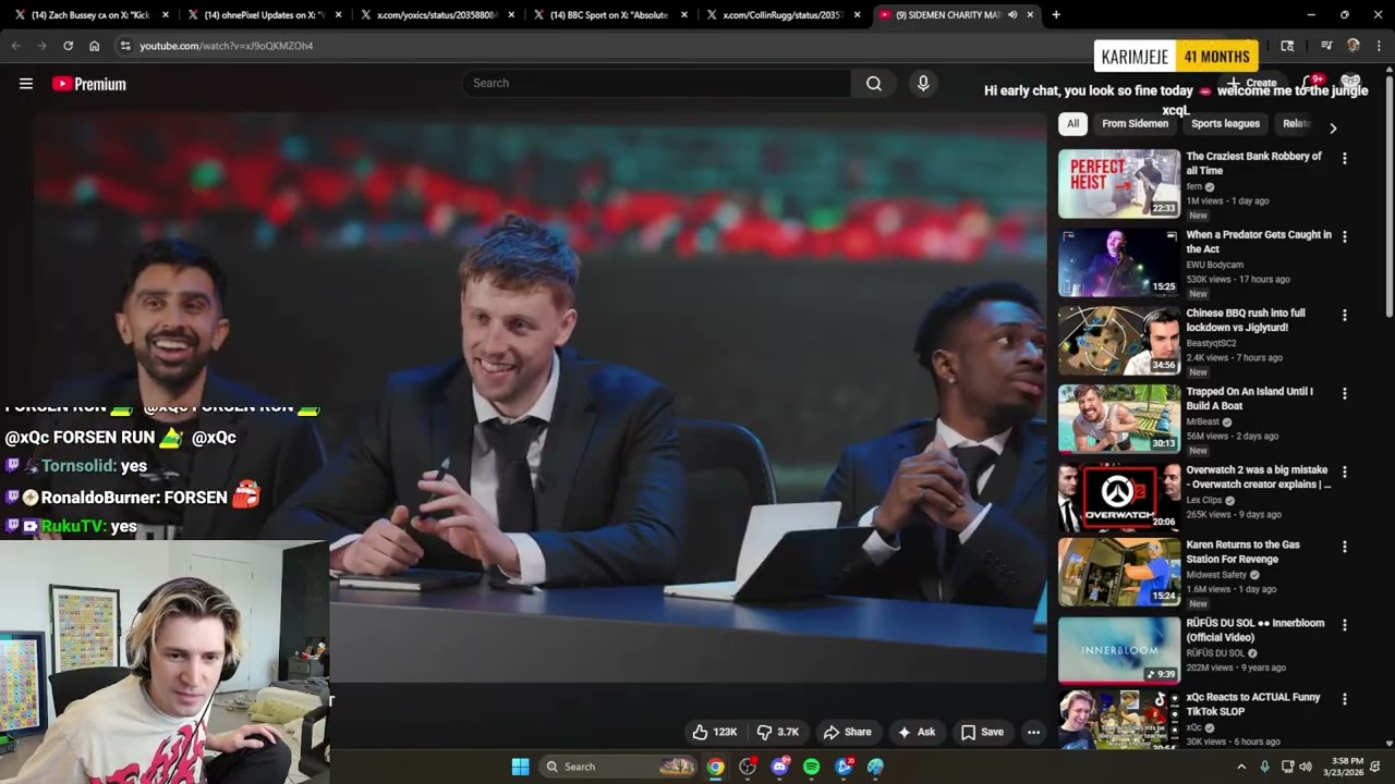 xQc был выбран для участия в благотворительном матче Sidemen.