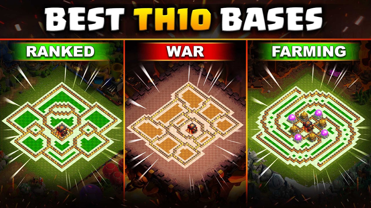 Most Effective TH10 Base Design for Ranked, War & Farming | Clash of Clans