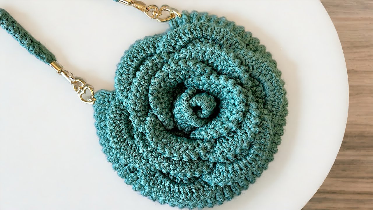 BOLSA DE CROCHÊ MEGA FLOR LINDA E FÁCIL DE FAZER - BOLSA DE CROCHÊ REDONDA ESTILOSA - PASSO A PASSO