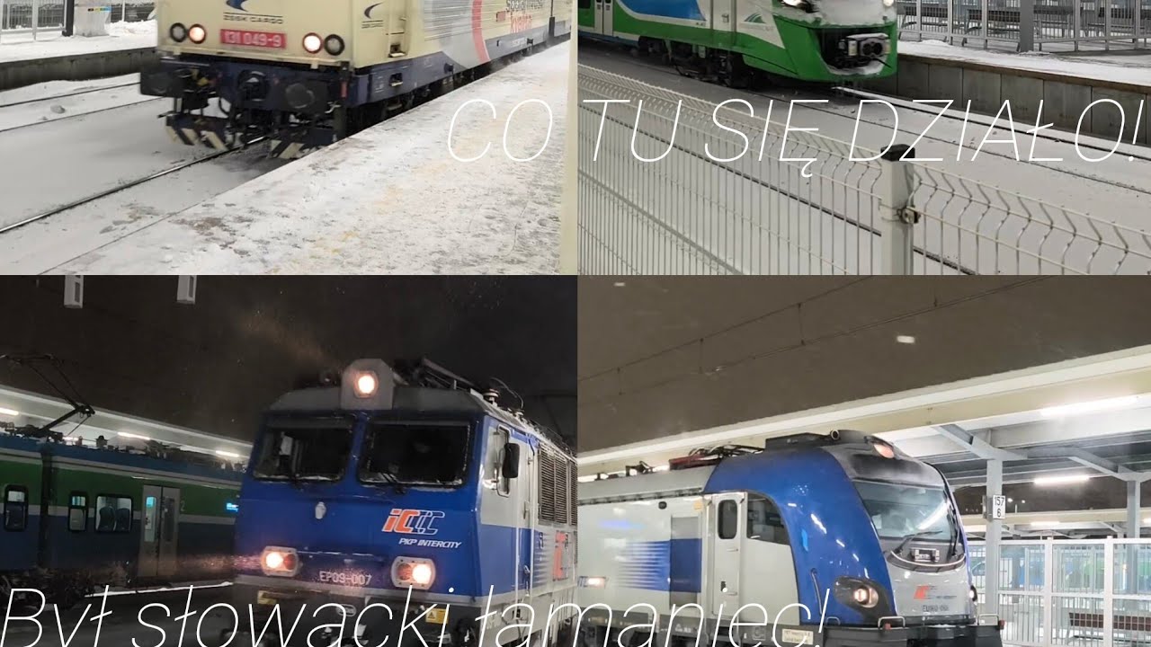 Nocne pociągi na zaśnieżonej stacji PKP Rzeszów Główny, część druga :)