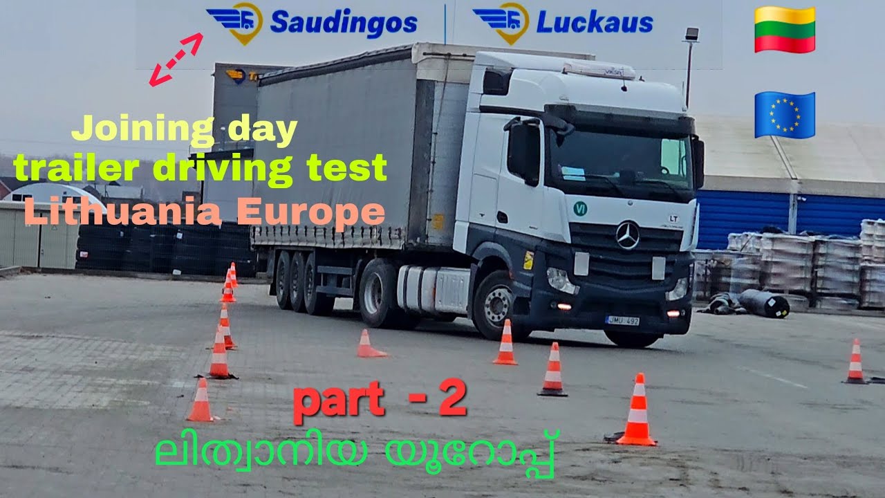 🇱🇹Lithuania 🇪🇺Europe trailer driving test. Saudingos luckaus autotransportas joining test. 45&deg;Y,90&deg;L
