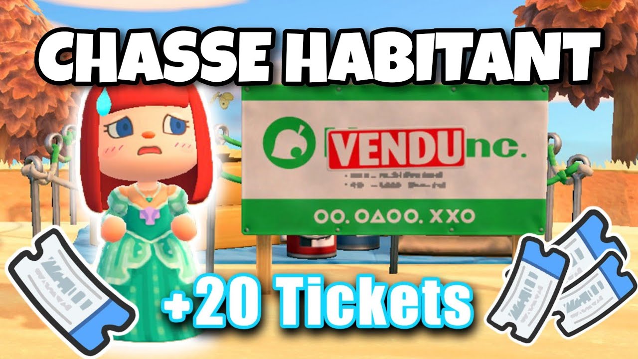 CHASSE à L'HABITANT 20 TICKETS MILES NOOK ANIMAL CROSSING NEW HORIZONS #acnh