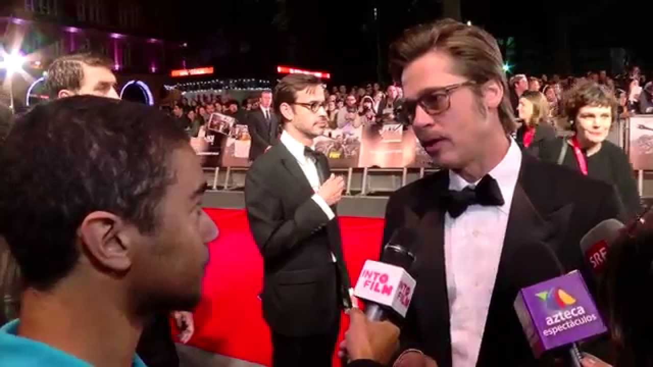 Brad Pitt, Logan Lerman at the Fury London Film Festival premiere