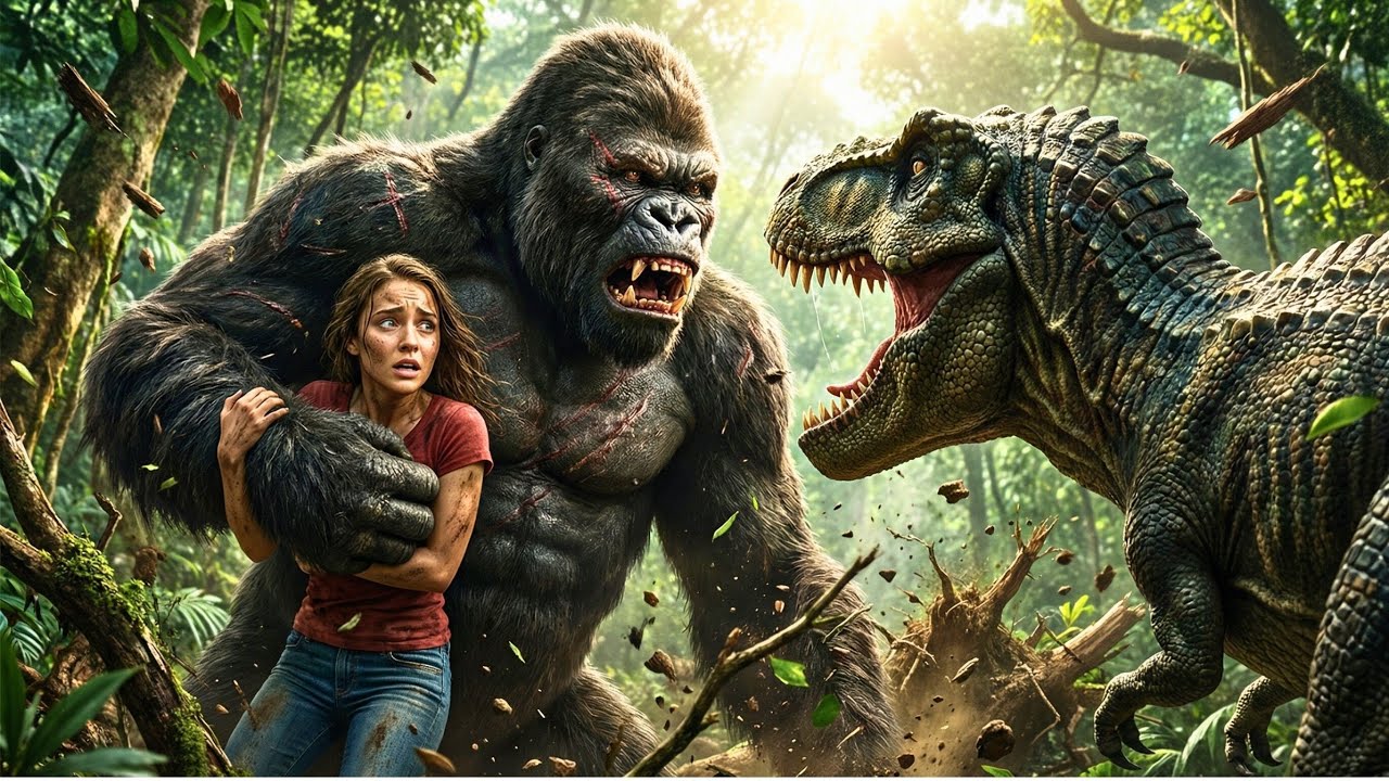 She Fell From the Sky 😱 Amazon Jungle Dinosaur Attack | King Kong Saves Her