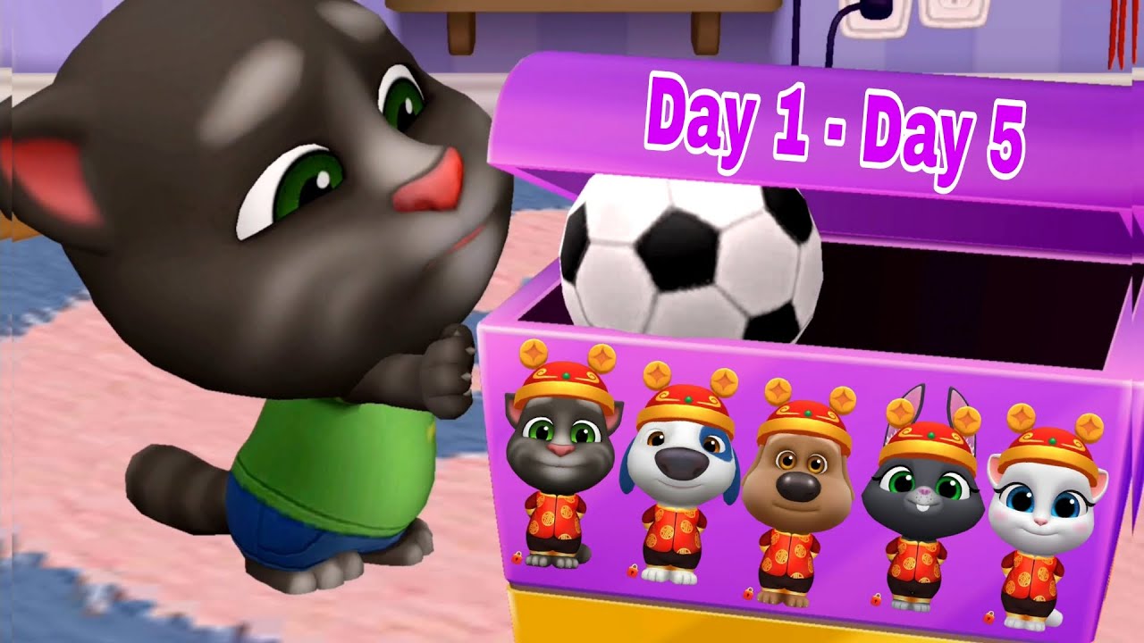 My Talking Tom Friends Day 1 to day 5 Complete Gameplay - New Update Lunar New Year