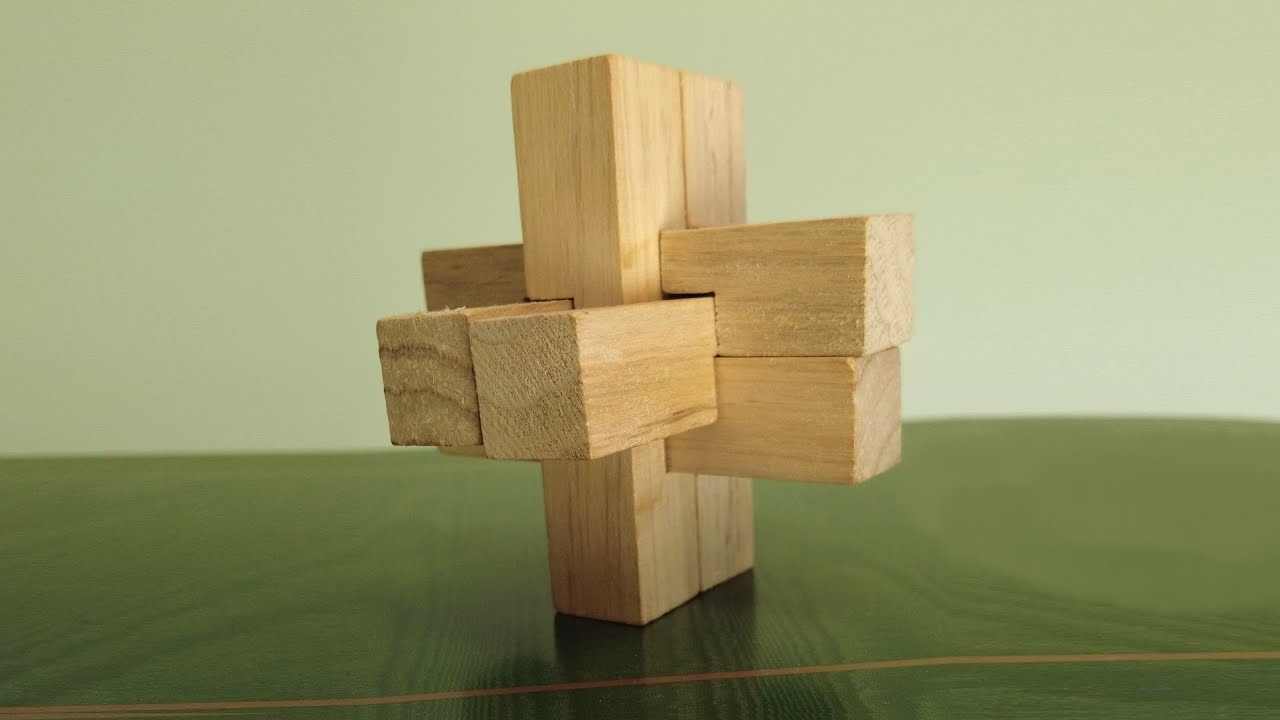 Деревянный пазл-крест из 6 частей — решение | Burr Puzzle