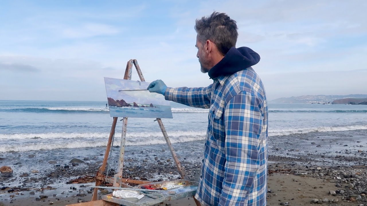 SUBTLE COLOR plein air OIL PAINTING coastal california