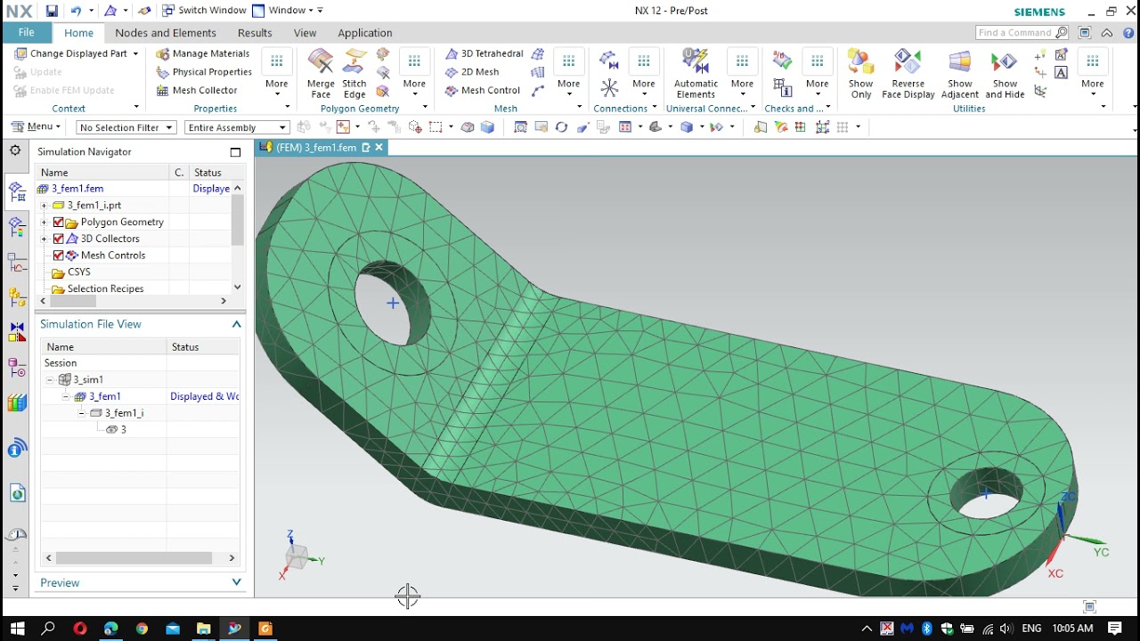 NX Siemens - FEM - CAE - tutorial - Ex3