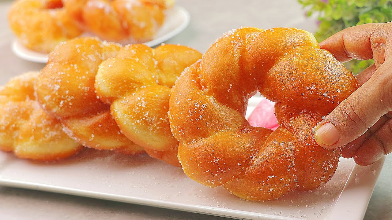 Soft Twisted Donuts | Twisted Sugar Donuts | How to Make Good Shape Donut Without Oven