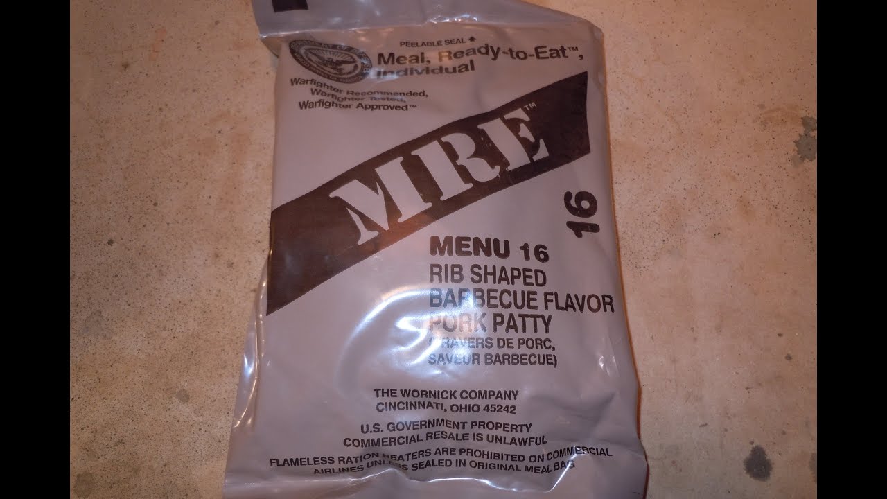 MRE Review (2014) - Menu No. 16 Rib Shaped Barbecue Flavored Pork Patty