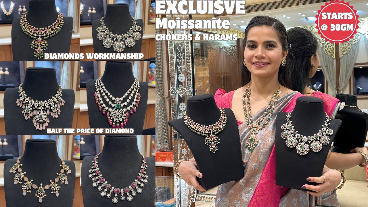 Tirumala Jewellers very light weight necklaces & Haram which looks like diamond 💎