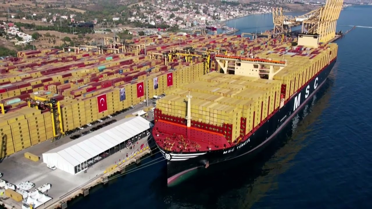 DÜNYANIN EN BÜYÜK KONTEYNER GEMİSİ “MSC TÜRKİYE”NİN TÜRKİYE’YE İLK UĞRAK TÖRENİ