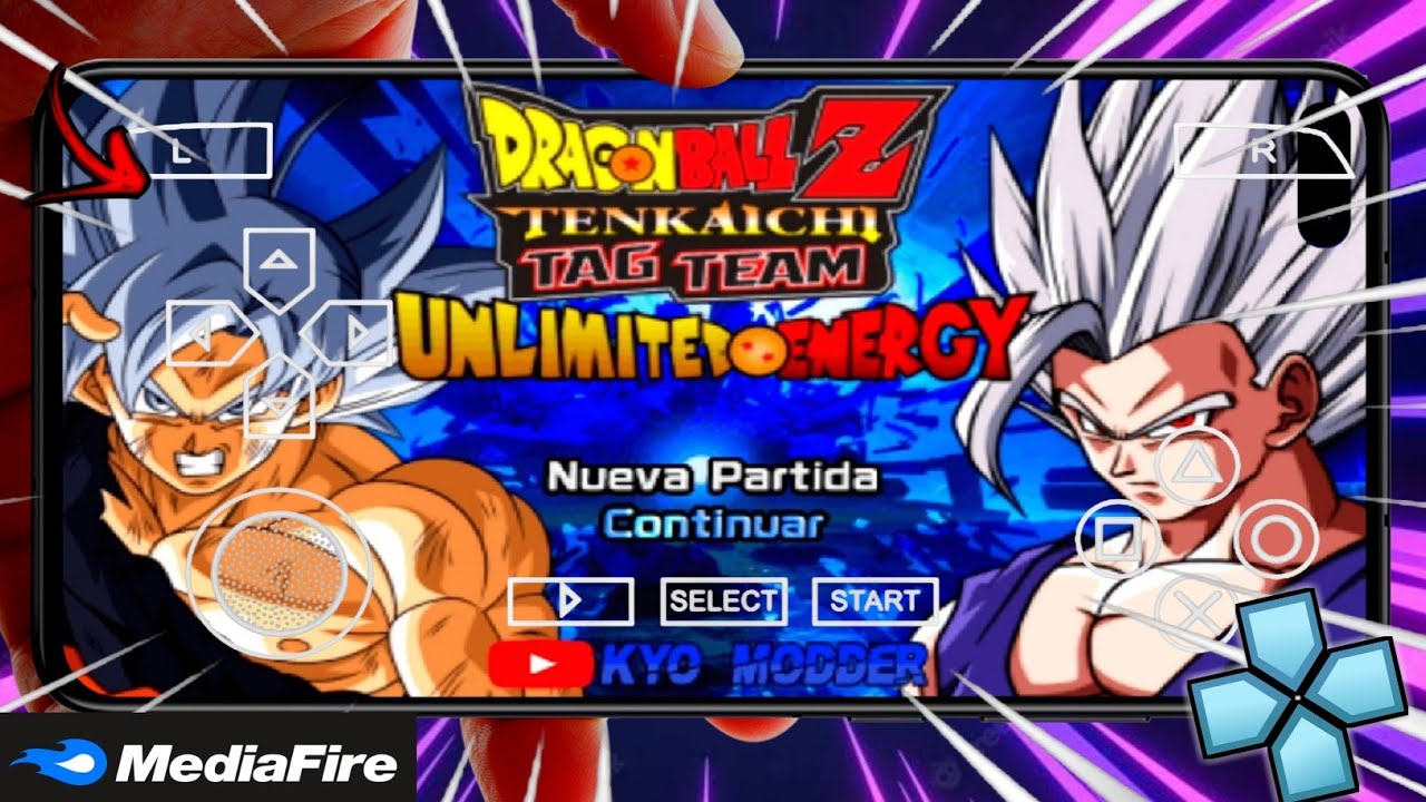 [NOVA ISO] Dragon ball z UNLIMITED ENERGY PPSSPP ISO DBZ TTT MOD V8, COM MENU PERMANENTE!