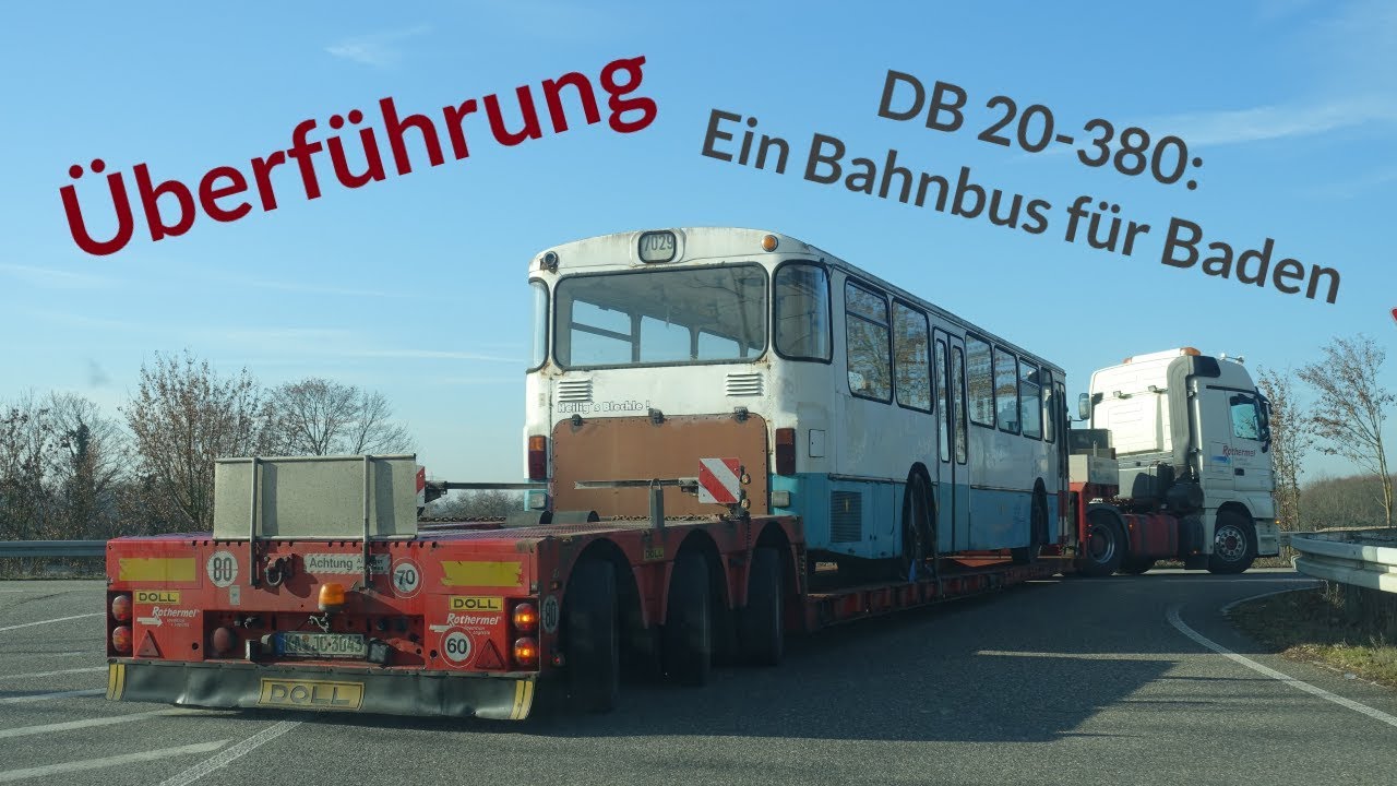 Überführung eines O 307 - DB 20-380 / DB 53-156 - Bahnbus für Baden