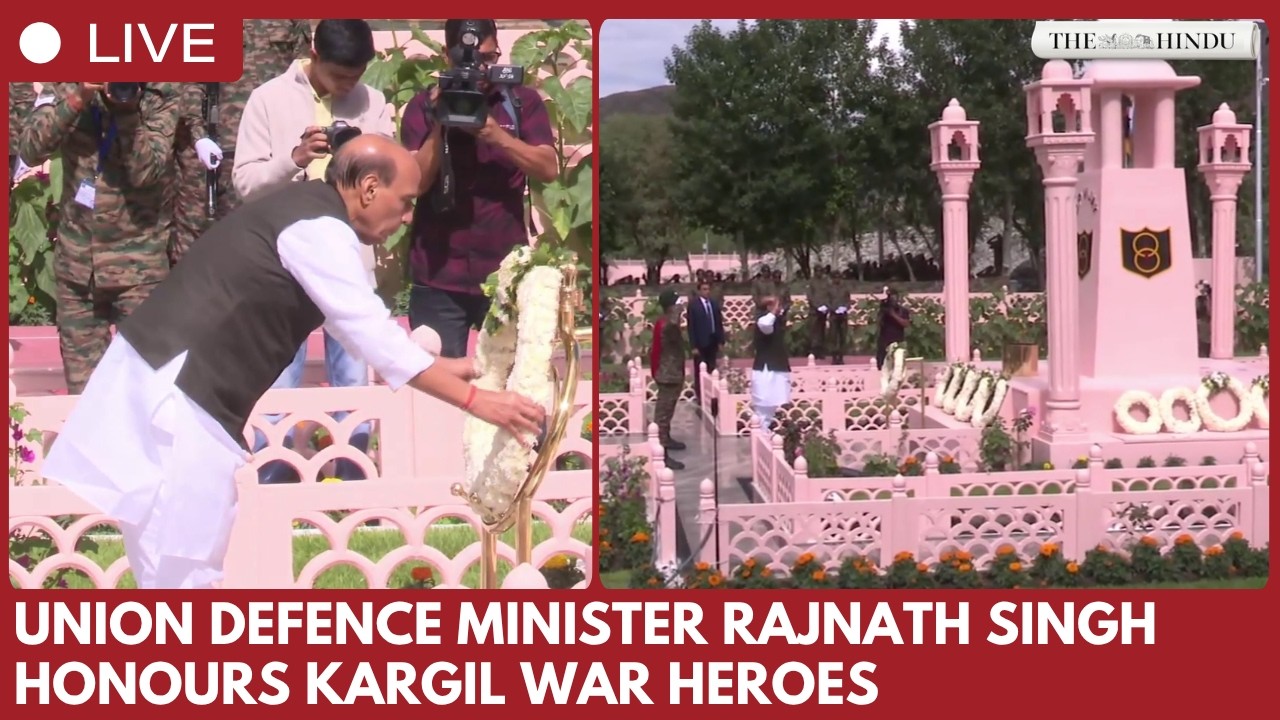 Defence Minister Rajnath Singh pays tribute at Kargil War Memorial in Drass