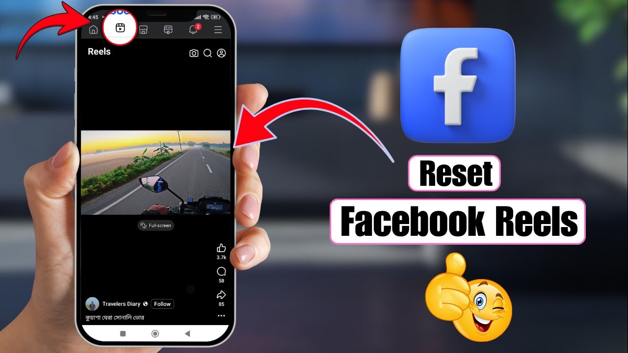 Как сбросить настройки Facebook Reels