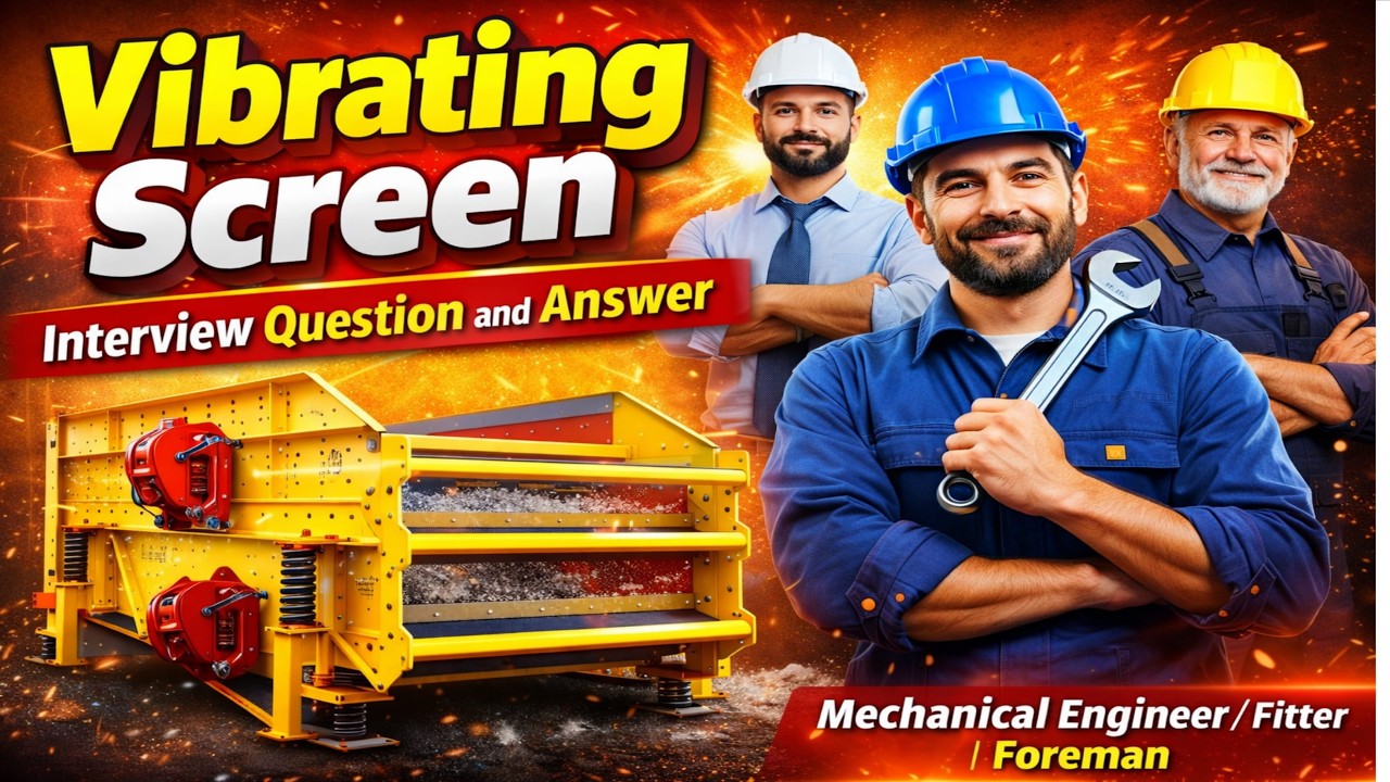 Vibrating Screen Interview Questions And Answers for Mechanical Engineer , Fitter & Foreman