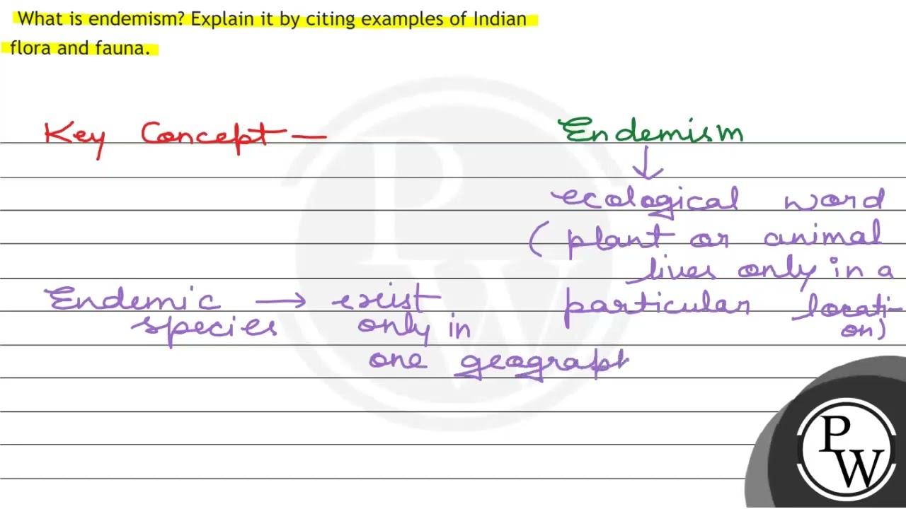 What is endemism? Explain it by citing examples of Indian flora and fauna.