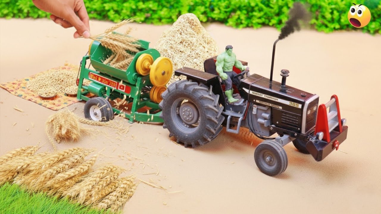 DIY Mini Tractor That Actually Works with a Real Thresher | Top Most Creative Science Project 