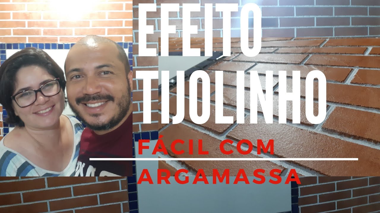 Efeito Tijolinho Original Com argamassa C1 - efeito mais fácil do YouTube - tijolinho passo a passo