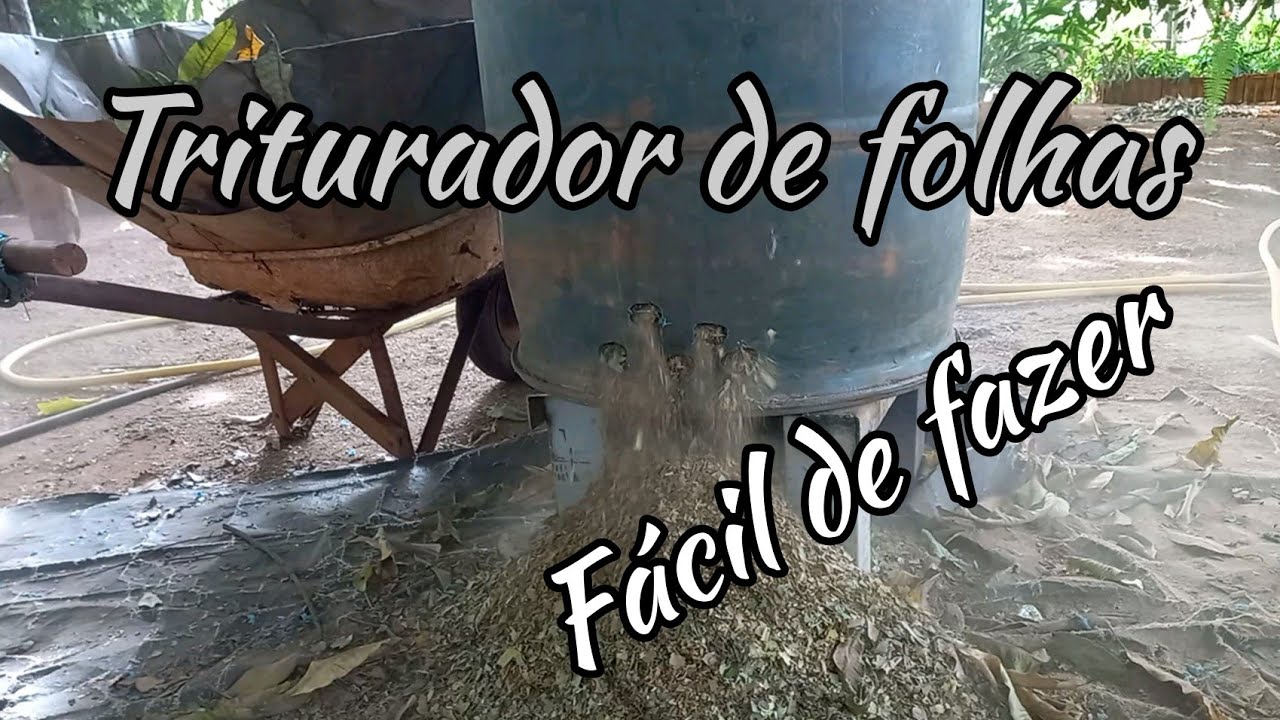Triturador de folhas secas para compostagem - fácil de fazer.