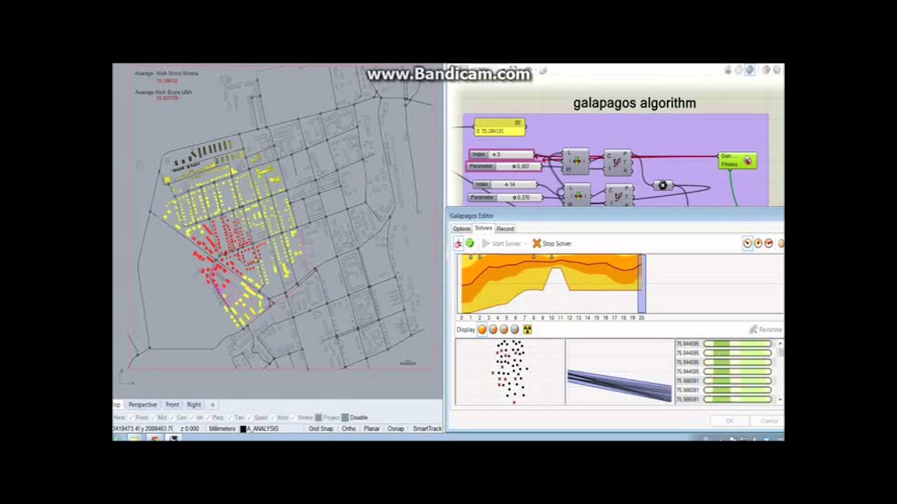 Generative design in urban planning - Walkability optimized city concept - Irkutsk (Grasshopper)