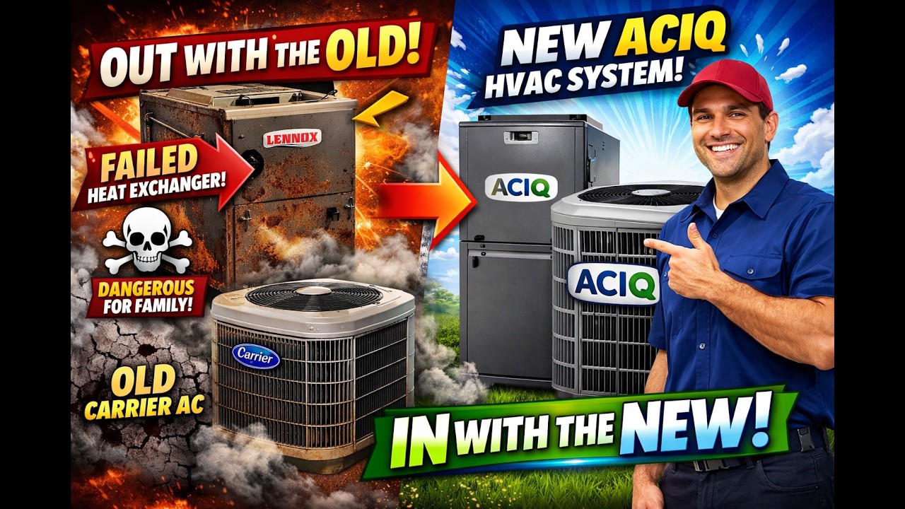Replacing a Dangerous Lennox with ACiQ High-Efficiency HVAC in One Day! #ACIQ