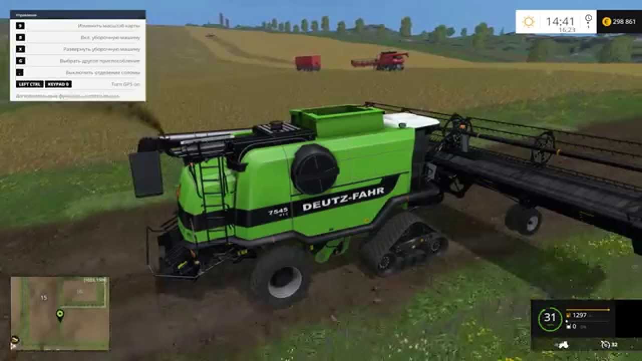 Мод комбайна Deutz Fahr 7545 RTS v 1.3 Farming Simulator 2015
