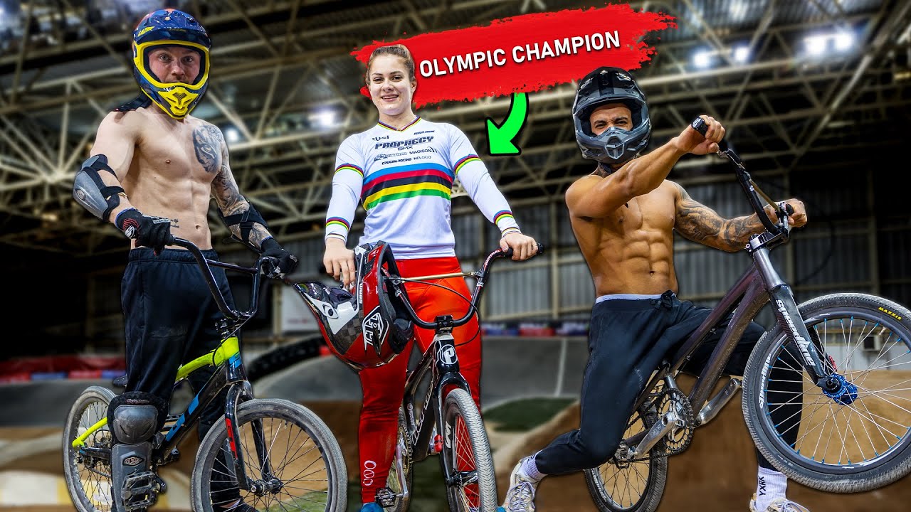 GYMNASTS TRY 'OLYMPIC BMX RACING' ft. Beth Shriever