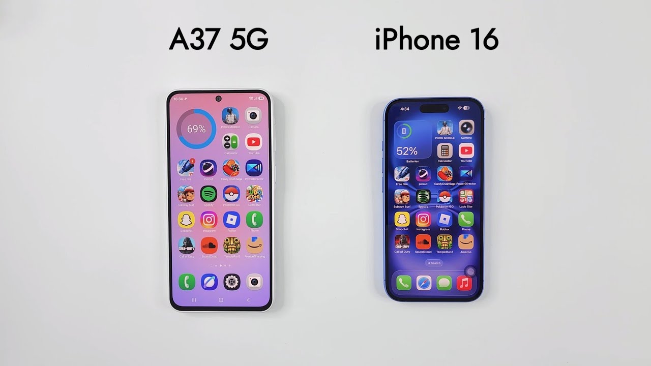 Samsung A37 5G vs iPhone 16 - Speed Test