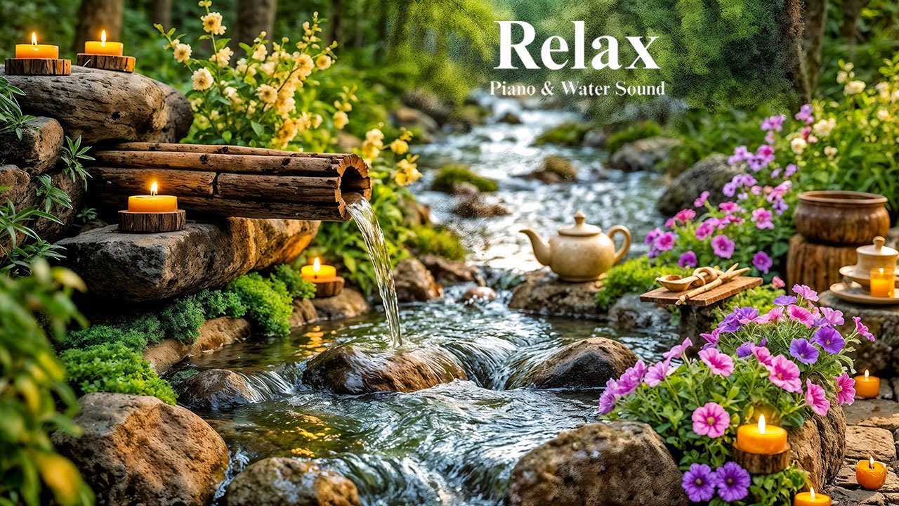 Healing Piano + Soothing Water Sounds 🌿 Deep Healing for Anxiety & Stress Relief