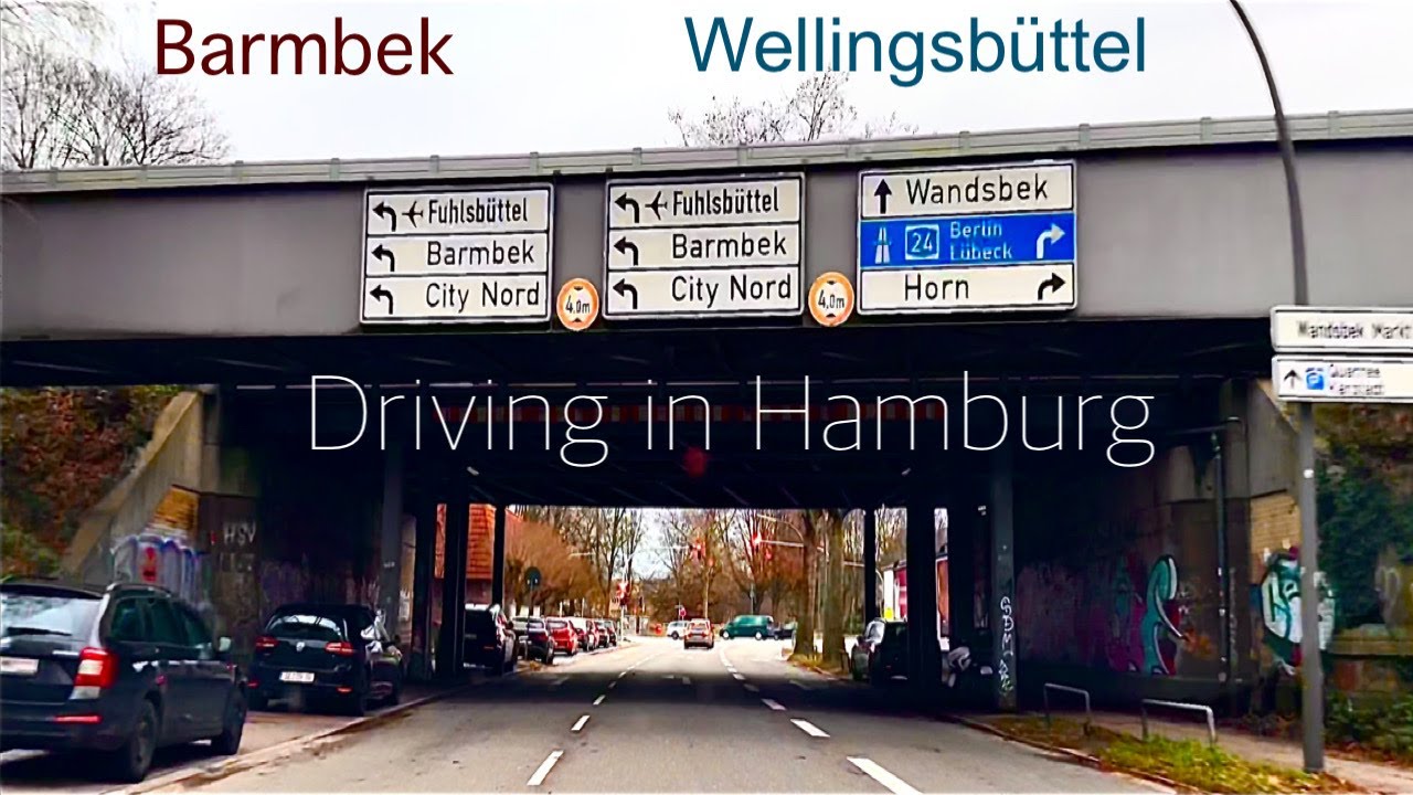 Driving in Hamburg *[Barmbek ➡️ Wellingsbüttel]*[4K]*