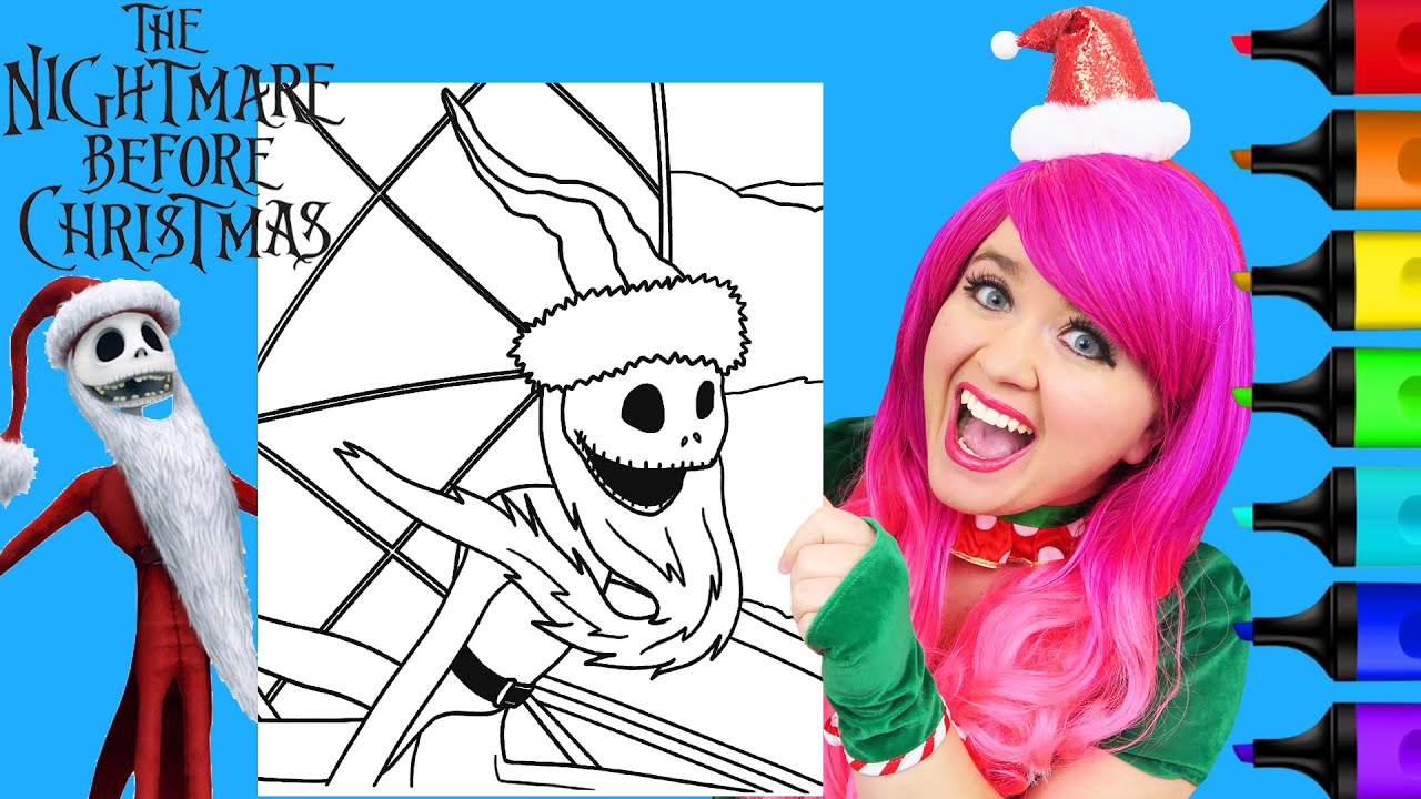 Coloring The Nightmare Before Christmas | Jack Skellington Santa Claus