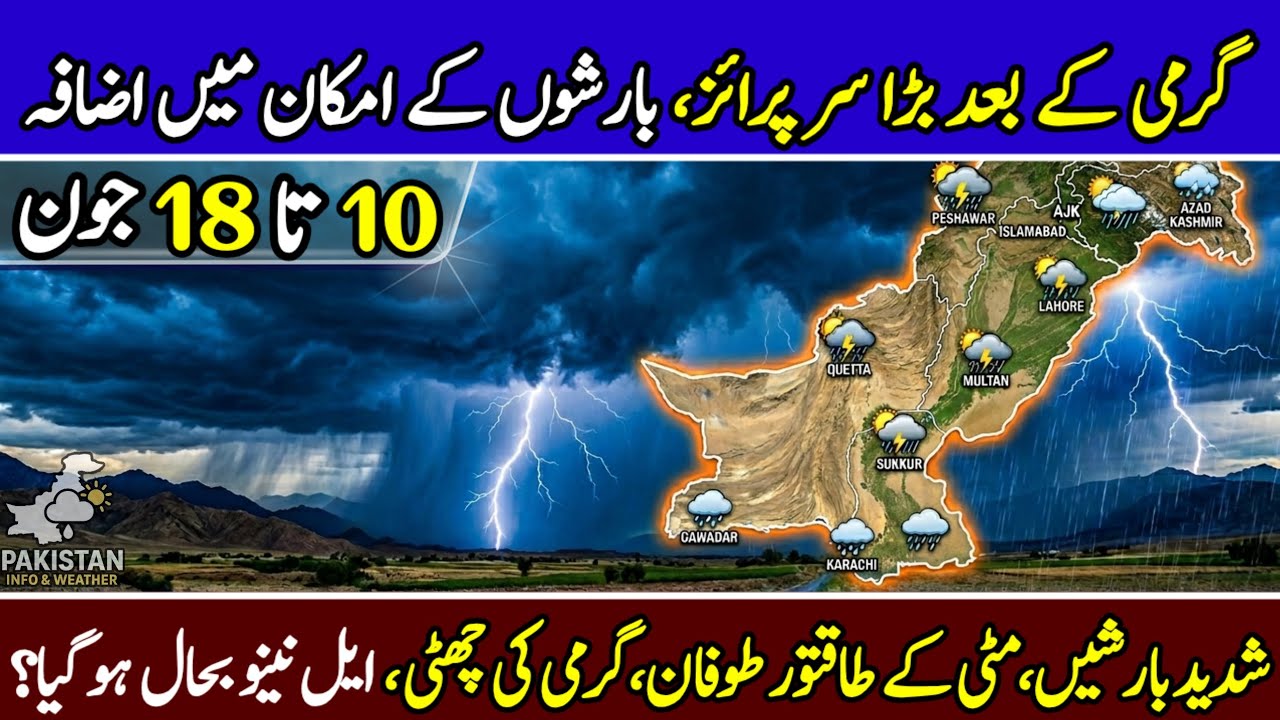 Shadeed Barshein Aur Taqatwar Toofan! 🌪️ | El Nino Bahal Ho Gaya? | 10 To 18 June Weather Update