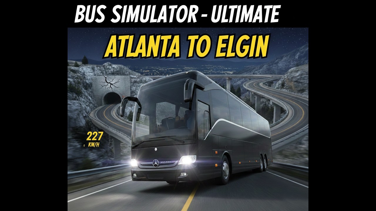 Driving Mercedes Benz Travego 16 SHD 2024 Black From Atlanta To Elgin in Bus Simulator: Ultimate