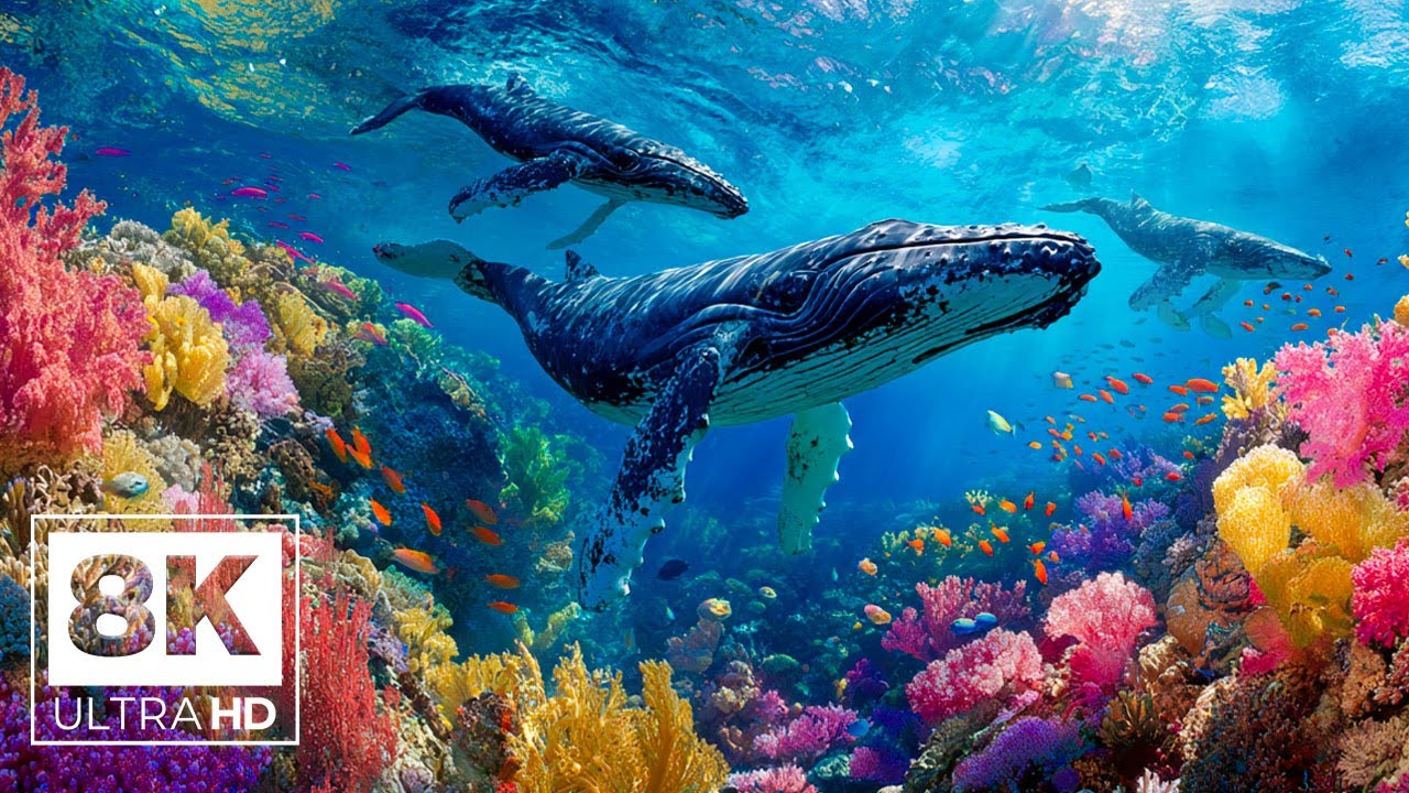 Underwater World 8K (VIDEO UHD) 🐠 Beautiful Sea Life for Stress Relief & Relaxation
