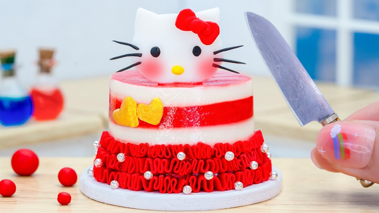 Satisfying Miniature Hello Kitty Cake Decorating - Best Kitkat Chocolate Cake Recipe By Mini Tasty