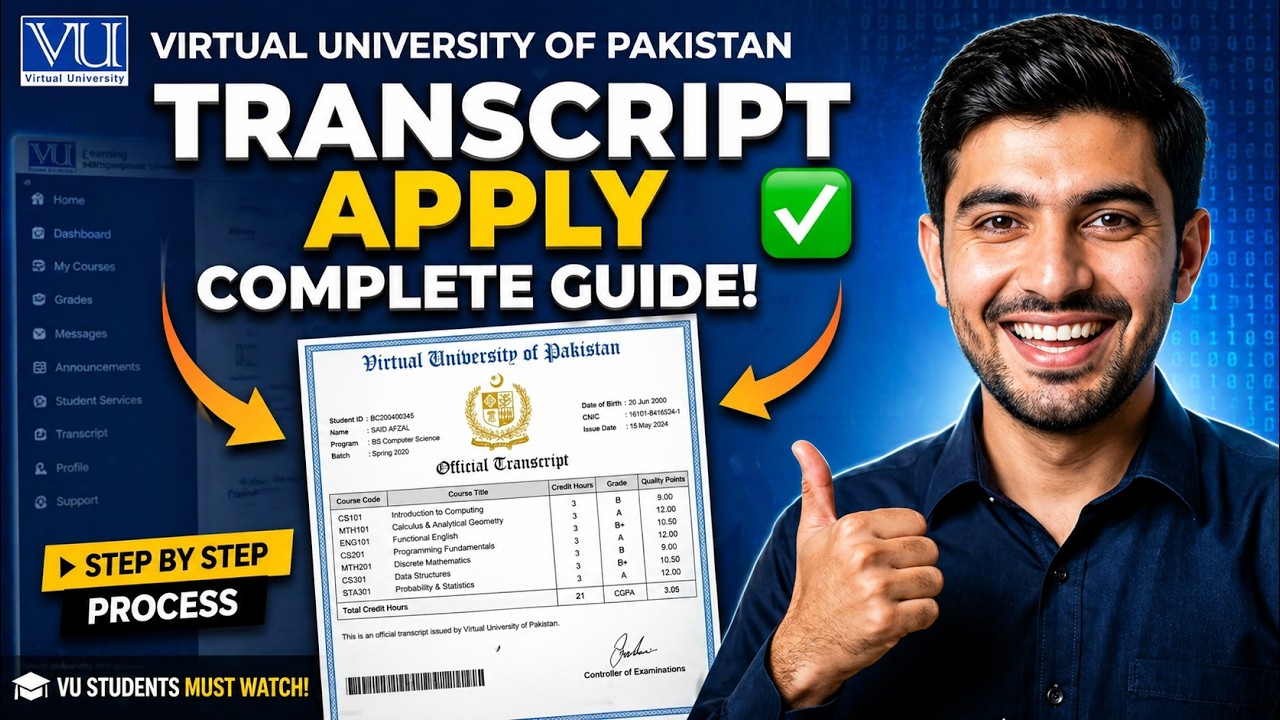 VU Transcript Apply Kaise Kare? Complete Guide 2026 | Step by Step (Virtual University of pakistan)