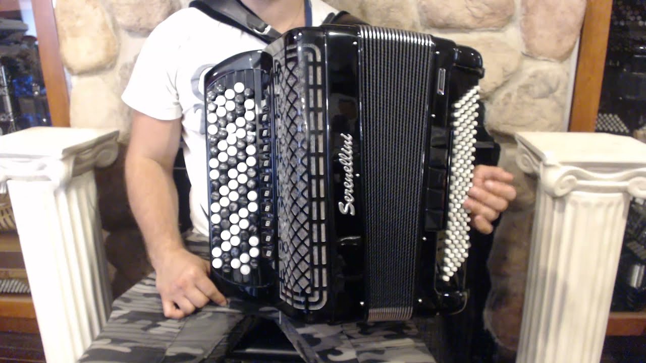 SERE454CONVCBK - Black Serenellini 454 Chromatic Button Accordion C Converter LMMH 82 120 $7999