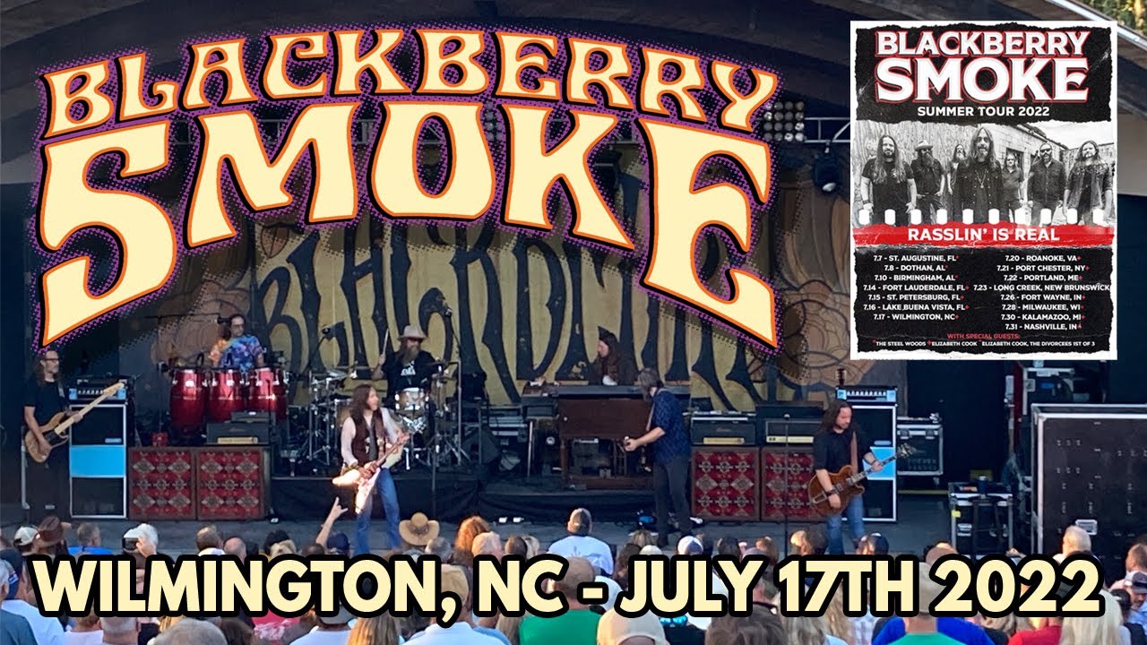 Blackberry Smoke Live 2022: Greenfield Lake Amphitheater, Wilmington, NC: July 17th (4 songs)