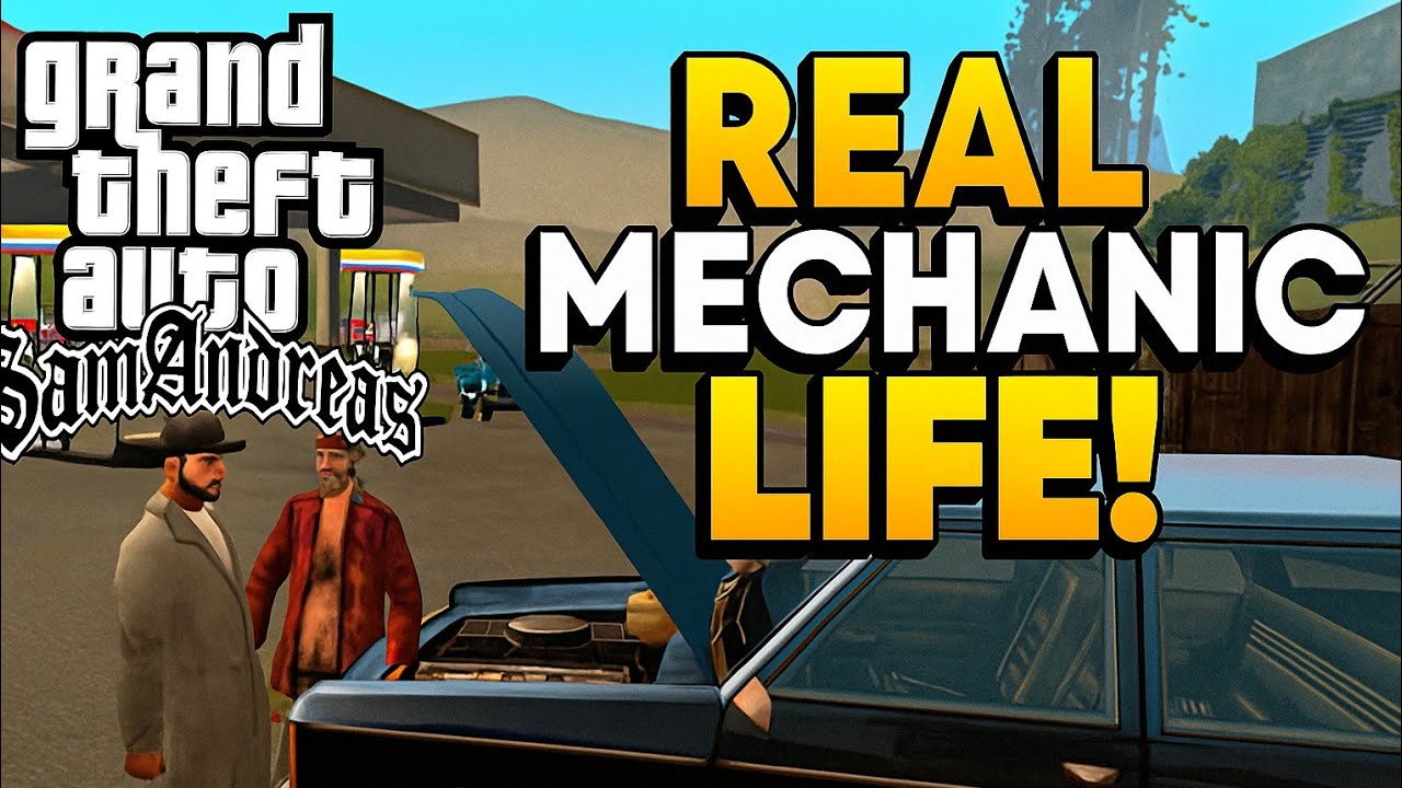 GTA San Andreas Realistic Car Repair Mod | CLEO Mechanic at Work | Petrol Pump Life