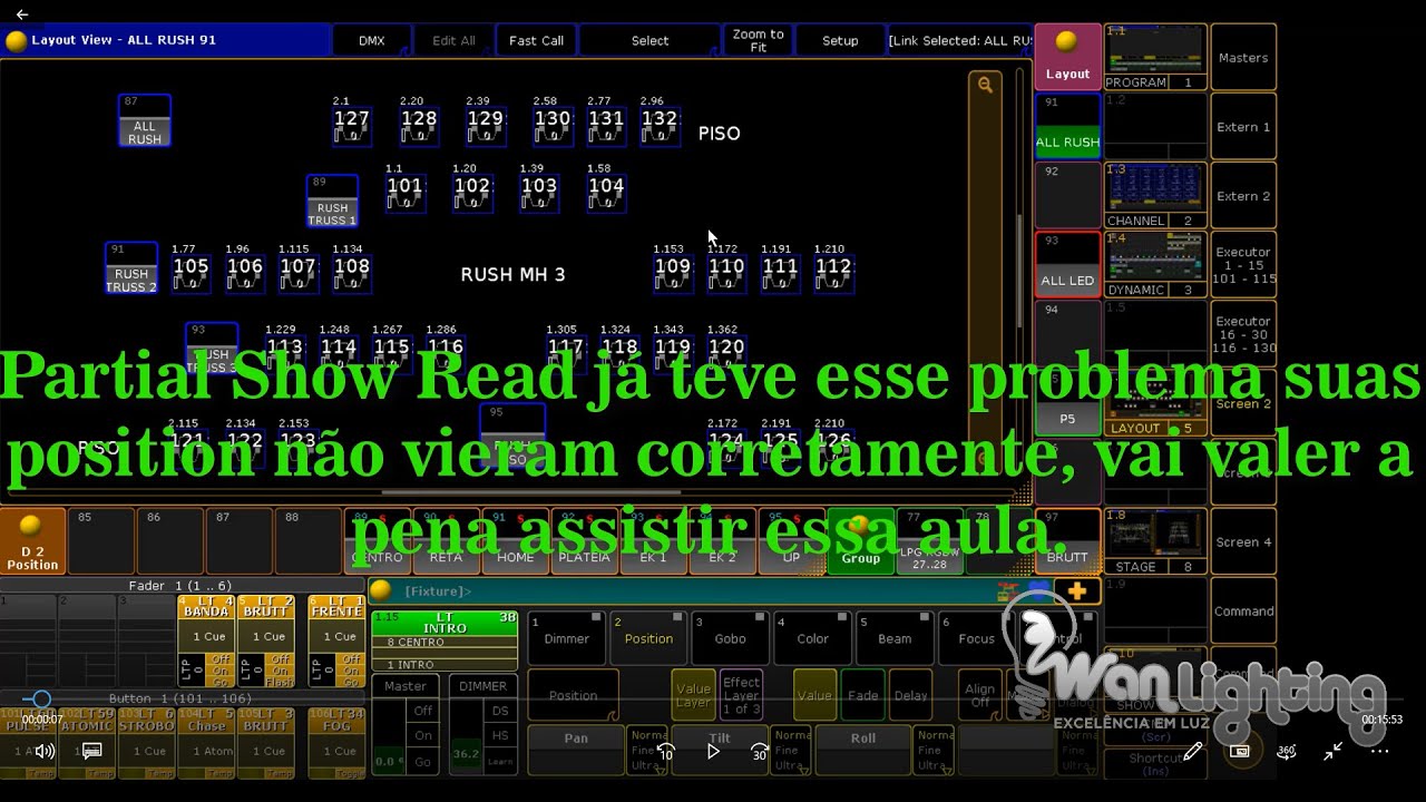 PSR grandMA2 Minhas Position Não Vieram Corretas! (Vou mostrar como fazer sem precisar Partial).