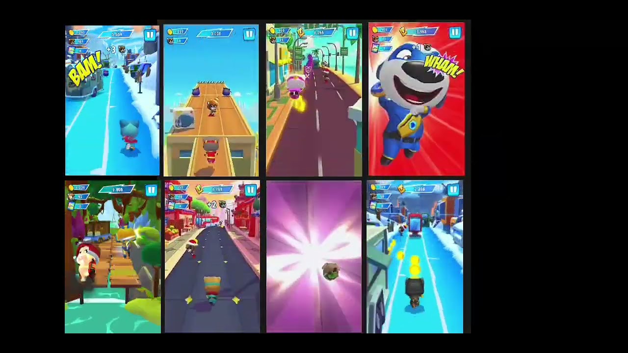 Talking Tom Hero Dash - Tom Vs Angela Vs Hank Vs Ginger Vs More - 10 Minute Gameplay 